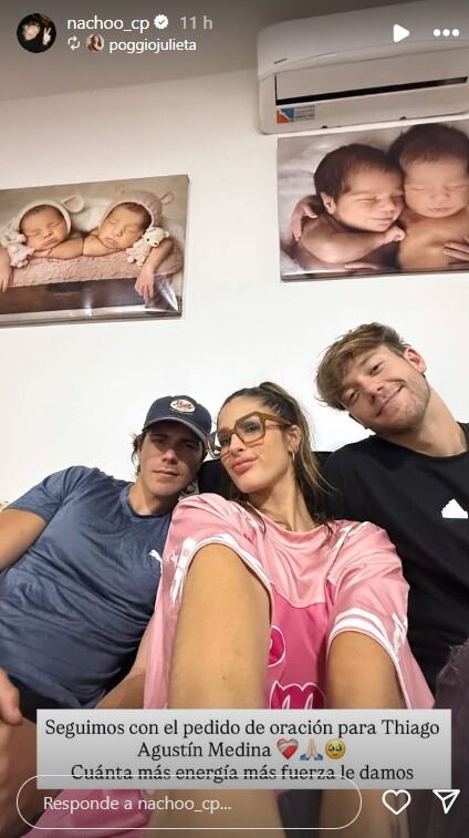 El posteo de Julieta Poggio, Nacho Castañares y Marcos Ginocchio