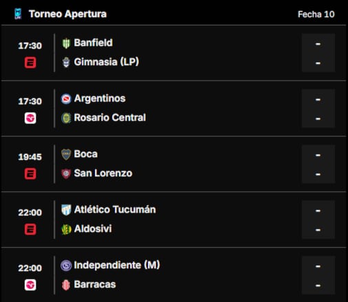 Los partidos del miércoles 11 de marzo en el Torneo Apertura 2026