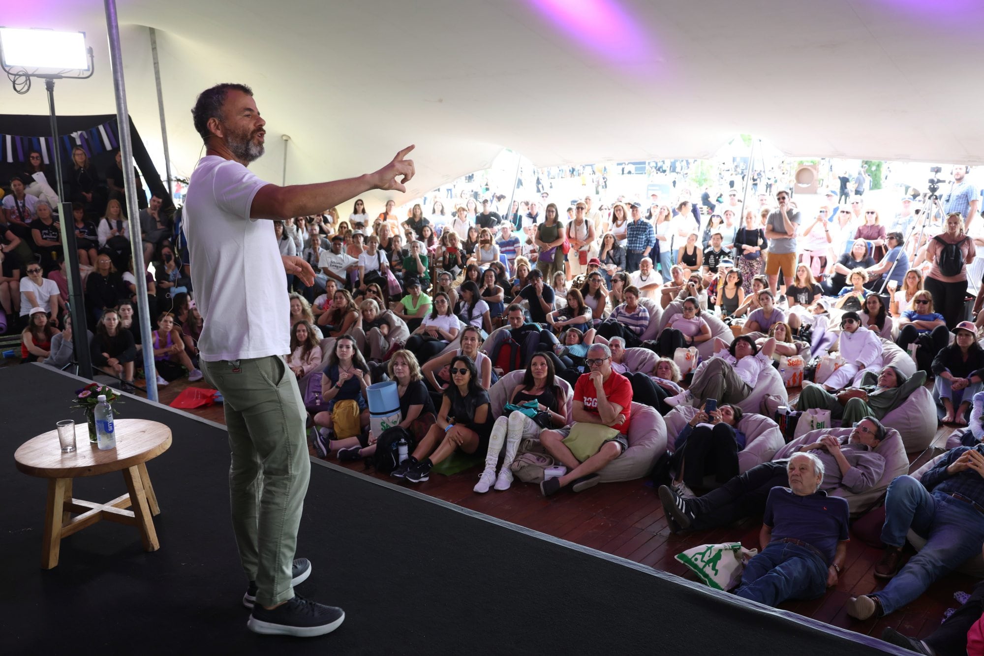 Pereyra en plena charla en el espacio inspiración