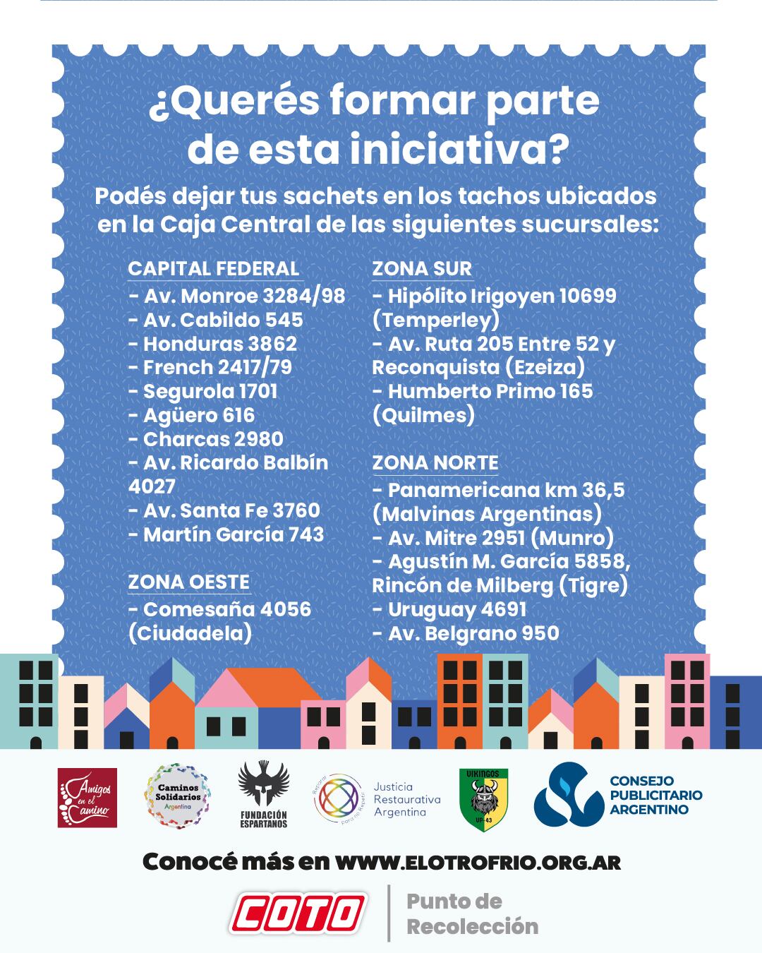 Coto se vuelve uno de los nexos más importantes para la donación de artículos para ayudar a las personas en situación de calle