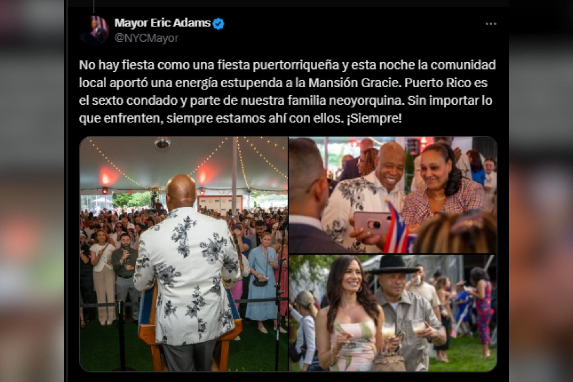 El mensaje de cercanía de Adams a la población que reside en la ciudad