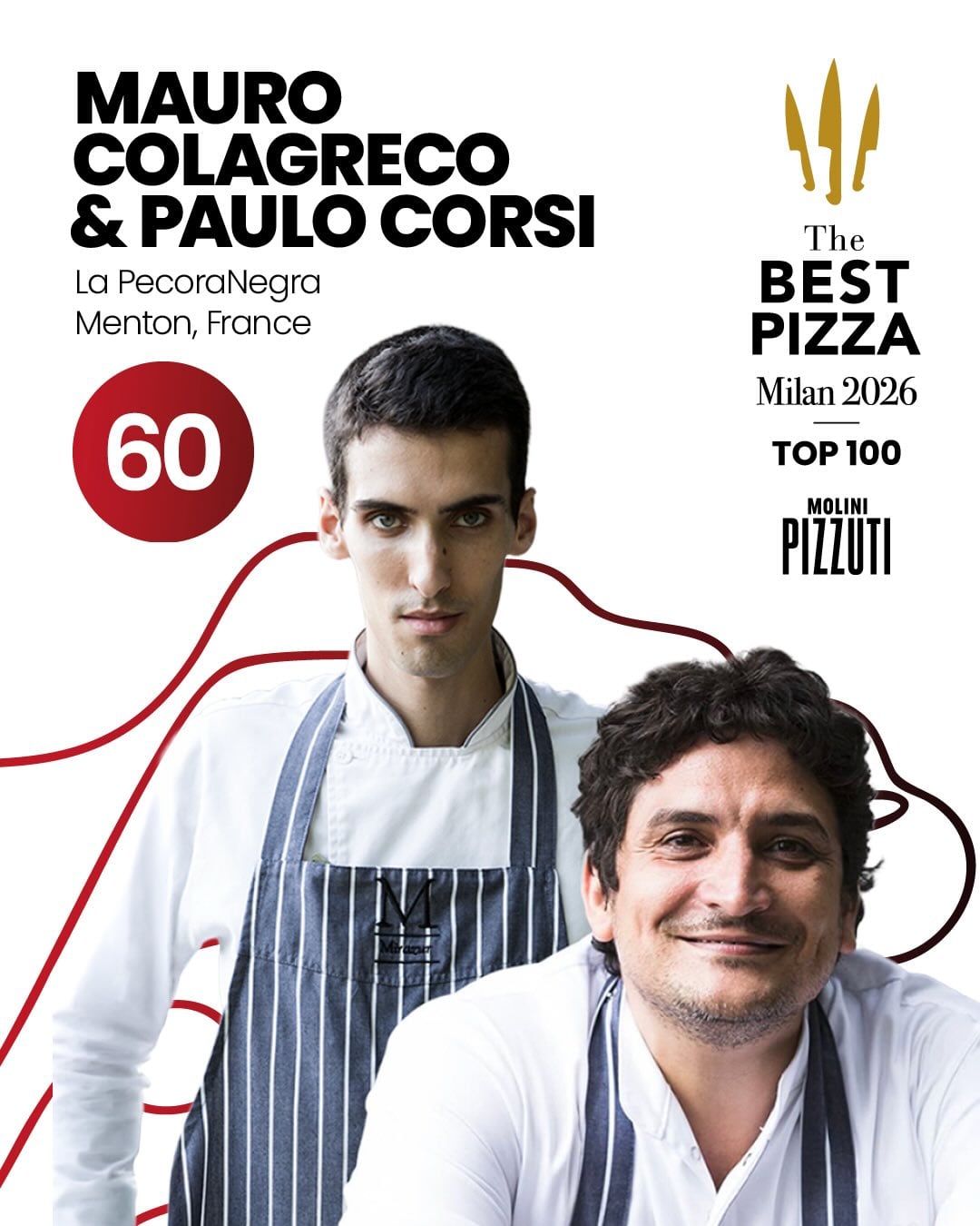Mauro Colagreco, en el puesto 60 de The Best Pizza Awards 2026