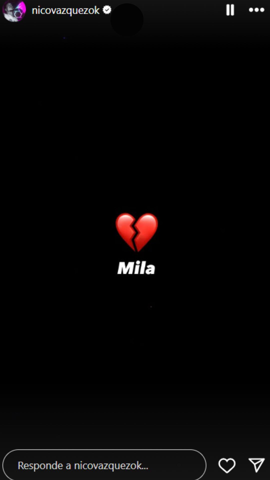 El actor publicó un corazón roto con el nombre de la pequeña (Foto: Instagram @nicovazquezok)