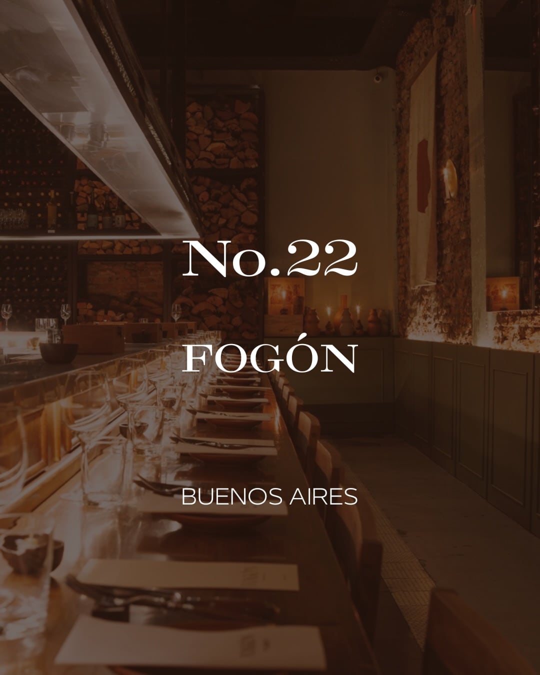 Fogón fue elegido en el puesto 22 de World’s Best Steak Restaurants 2026