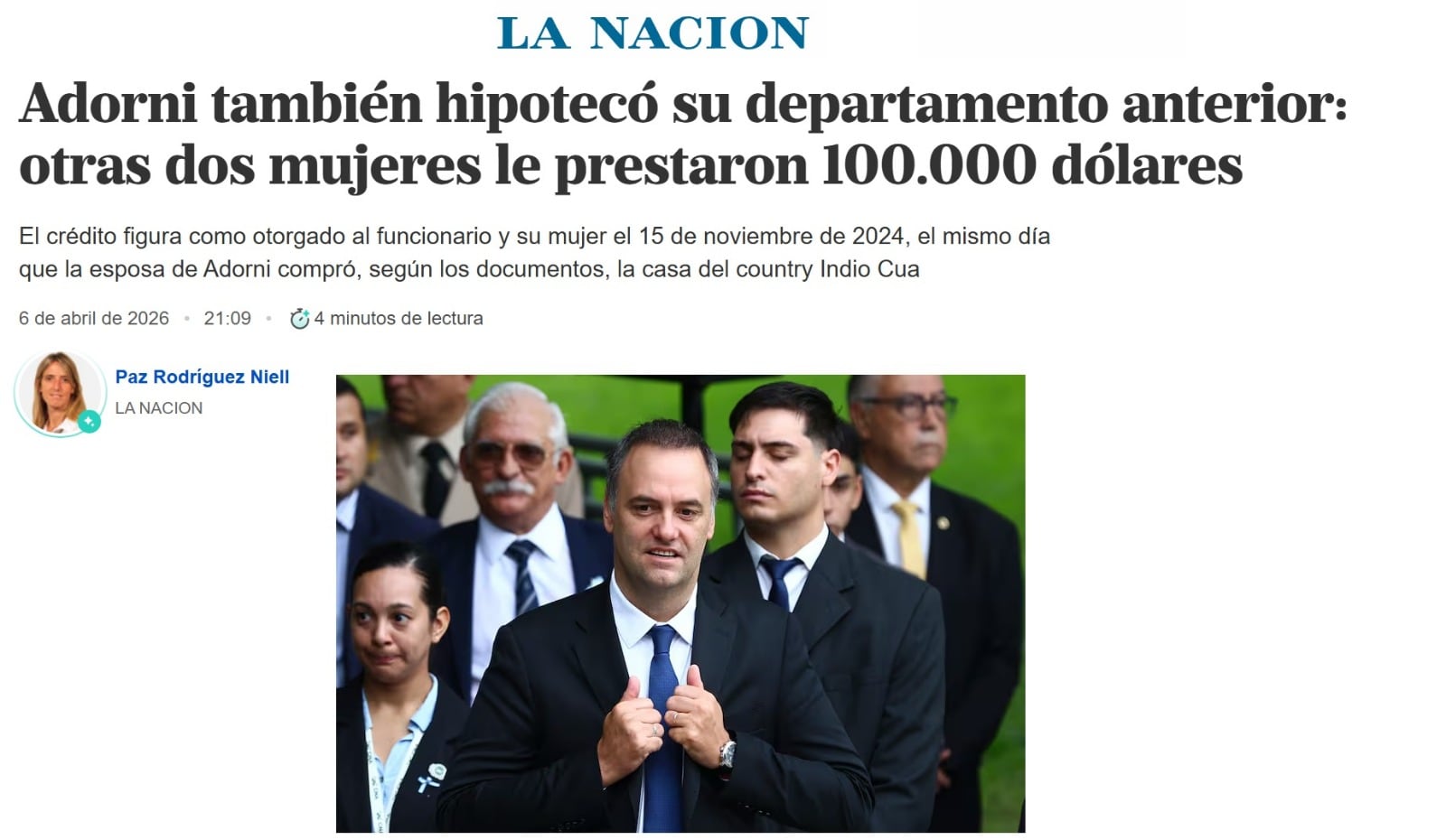 La nota periodística de Paz Rodríguez Niell en LA NACION
