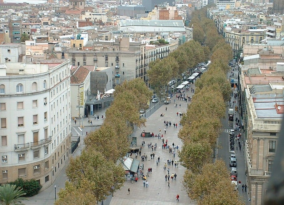 El paseo de La Rambla, escenario del atentado de 2017. Pablo llevaba alrededor de cinco años trabajando allí cuando ocurrió el ataque