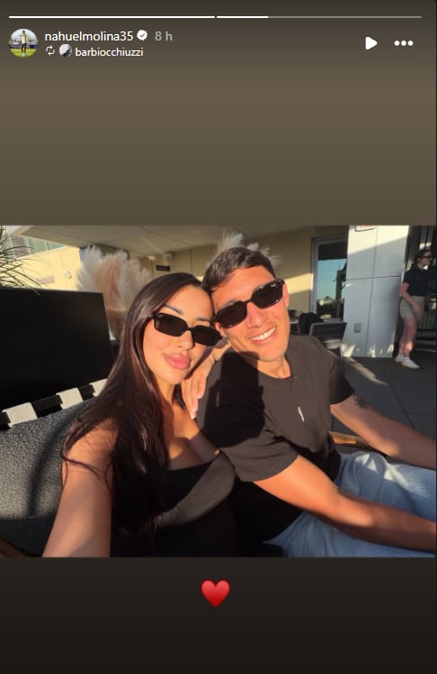 Nahuel Molina publicó su día libre junto a su pareja, Bárbara Occhiuzzi