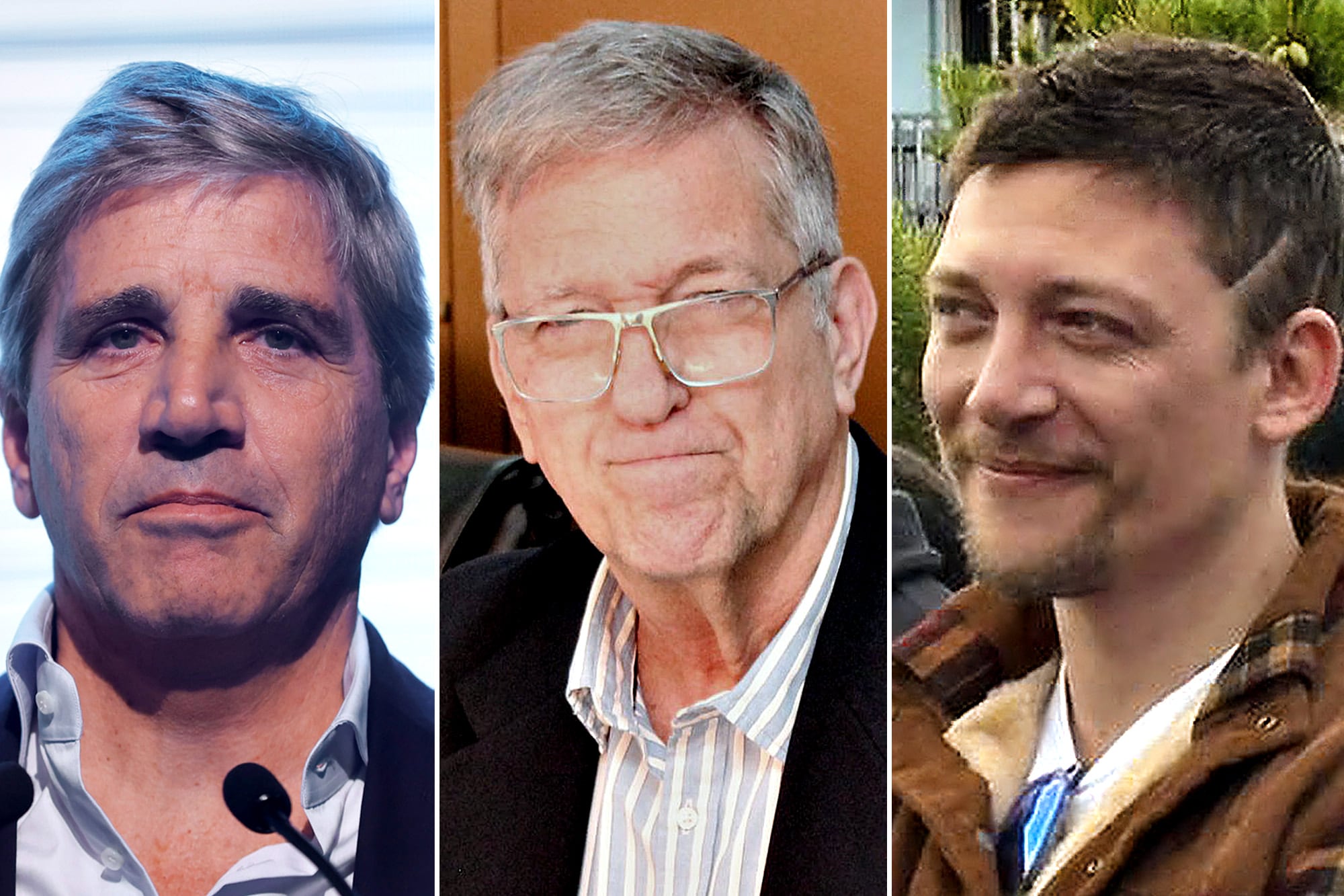 Luis Caputo, Diego Adúriz y Santiago Caputo