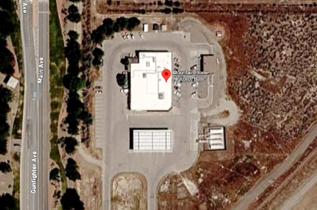 Una toma aérea de la base Mountain Home en Idaho, Estados Unidos