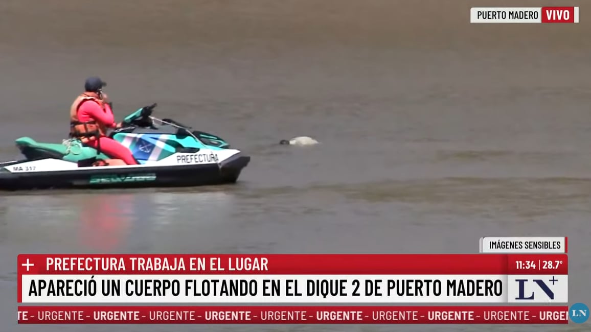Puerto Madero: encontraron el cuerpo de un hombre flotando en el agua