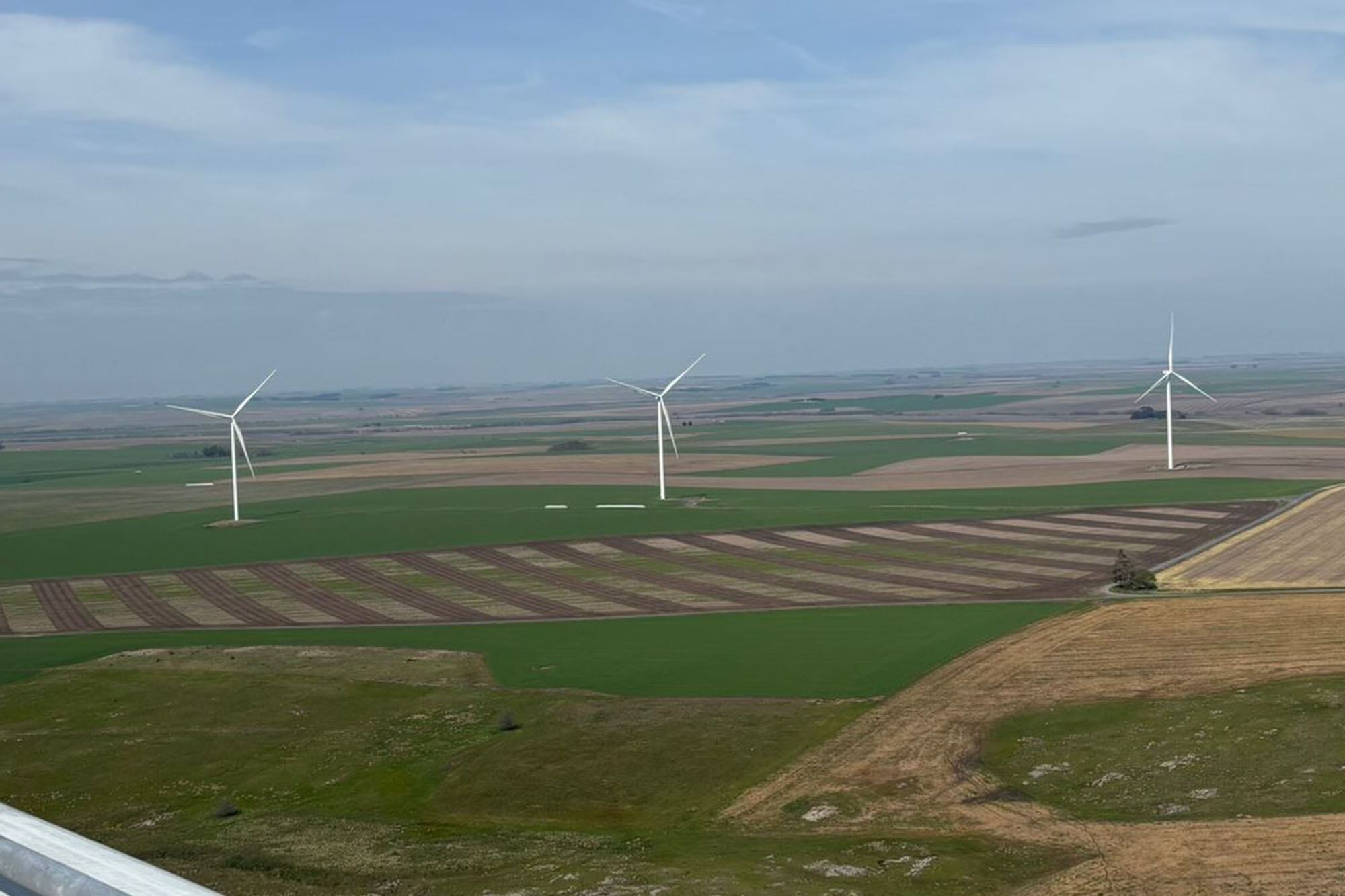 Vista desde la cima de un aerogenerador en el Parque Eólico Los Teros.