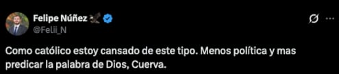 El posteo de Felipe Núnez sobre García Cuerva