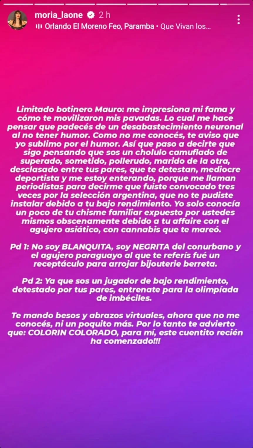 La respuesta de Moria Casán a los insultos de Mauro Icardi
