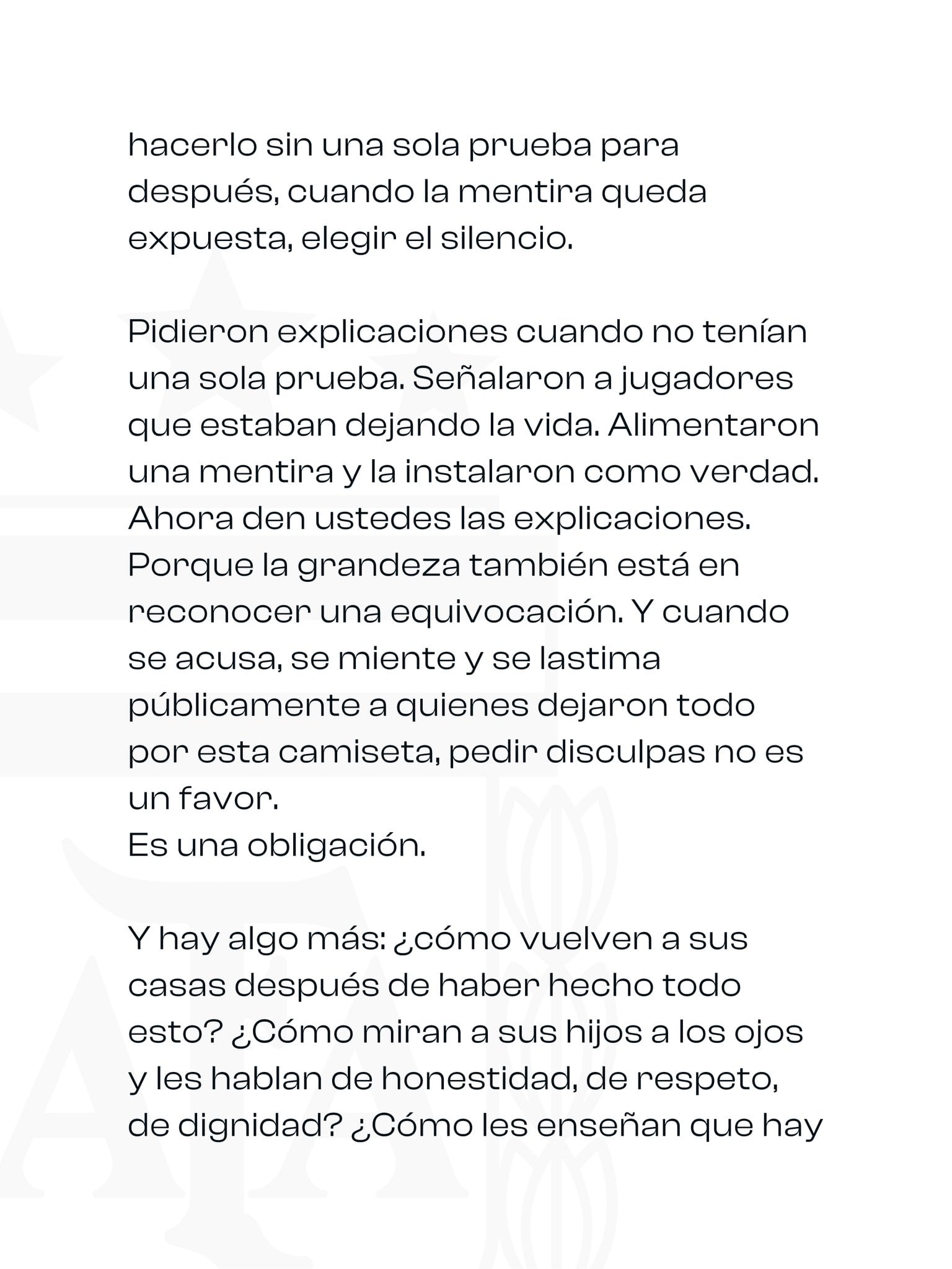 A un mes de la final del Mundial: la carta de Tapia en defensa de los jugadores.