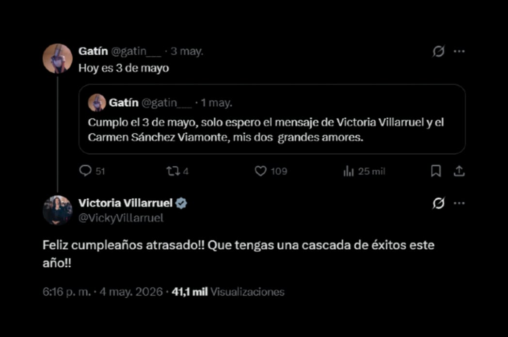 La indirecta de Victoria Villarruel contra Manuel Adorni en un saludo de cumpleaños