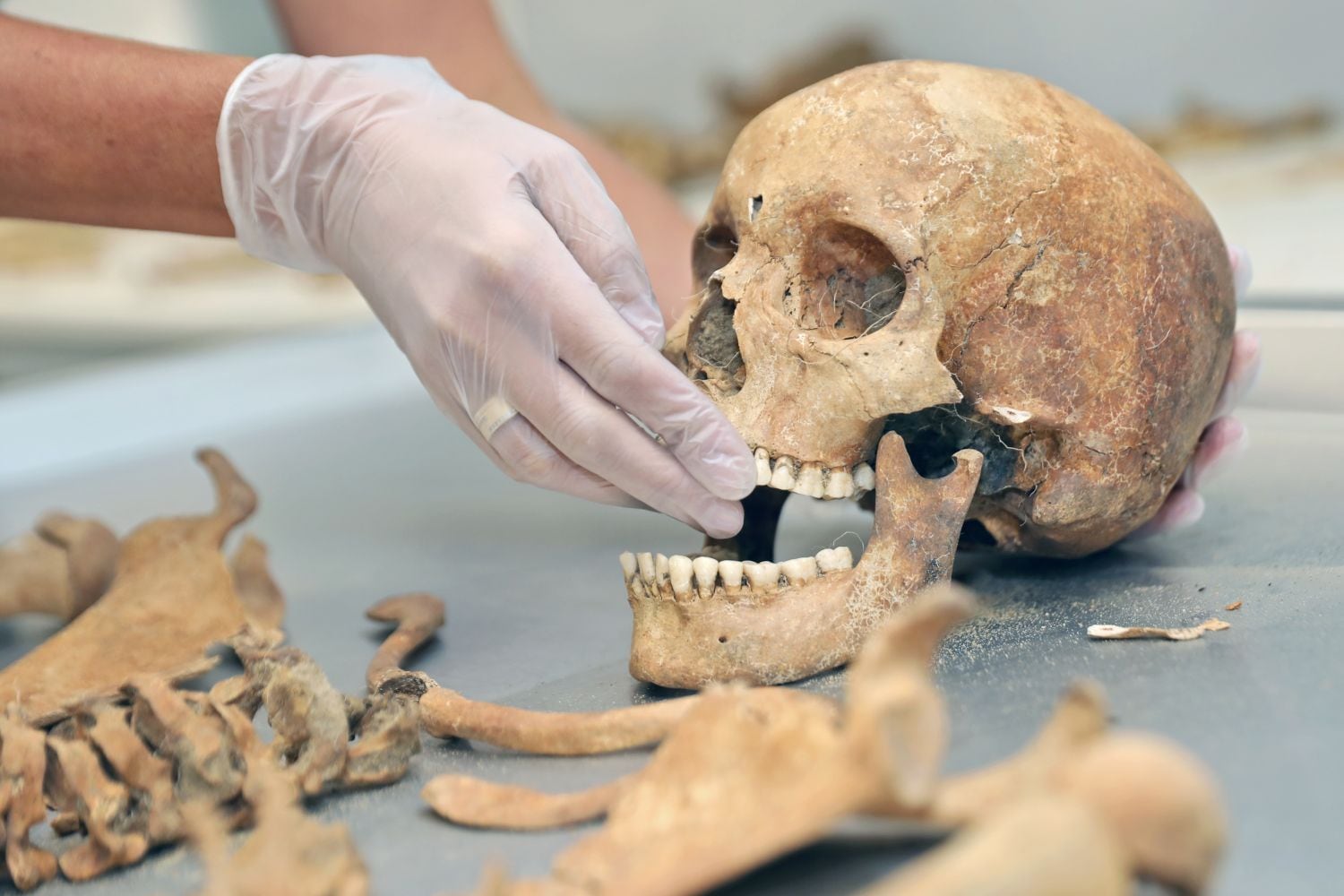Expertos examinan el cadáver encontrado en el cementerio