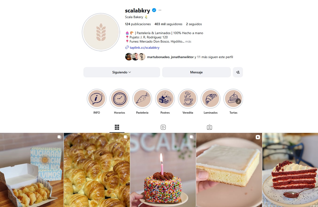 Los seguidores de Scala Bakery ya superan los 400 mil