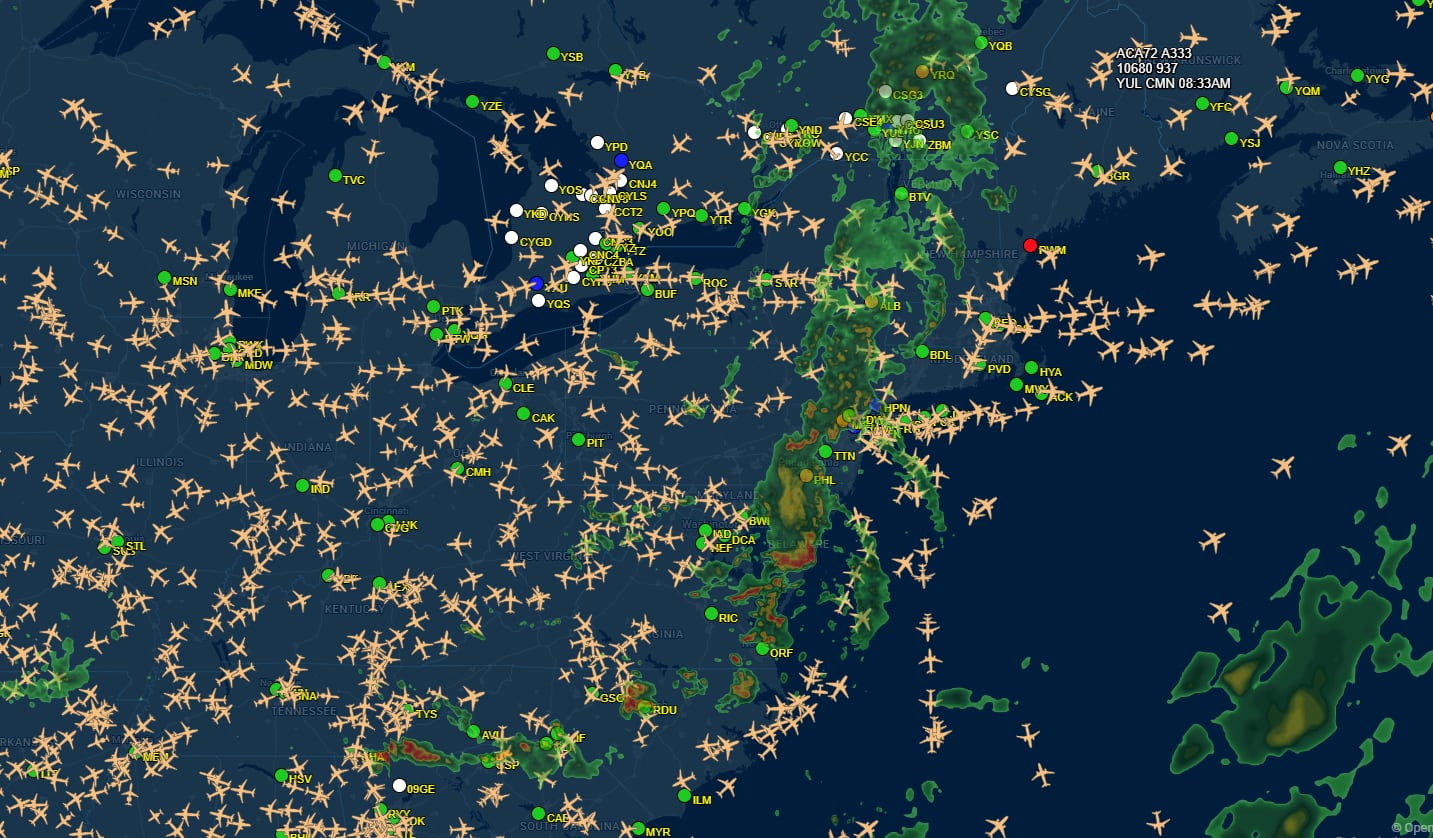 Una tormenta complicó las operaciones en diferentes aeropuertos del este de Estados Unidos
