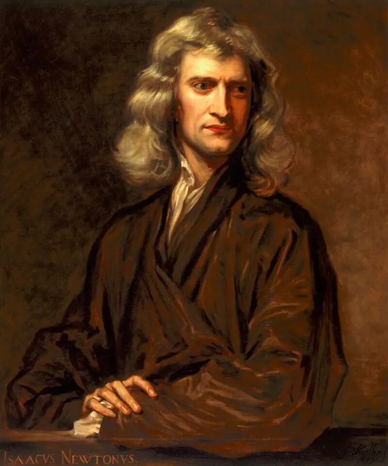 Newton vivía aislado en esa época, y se la pasaba absorto en sus pensamientos (Retrato de Isaac Newton, 1689)