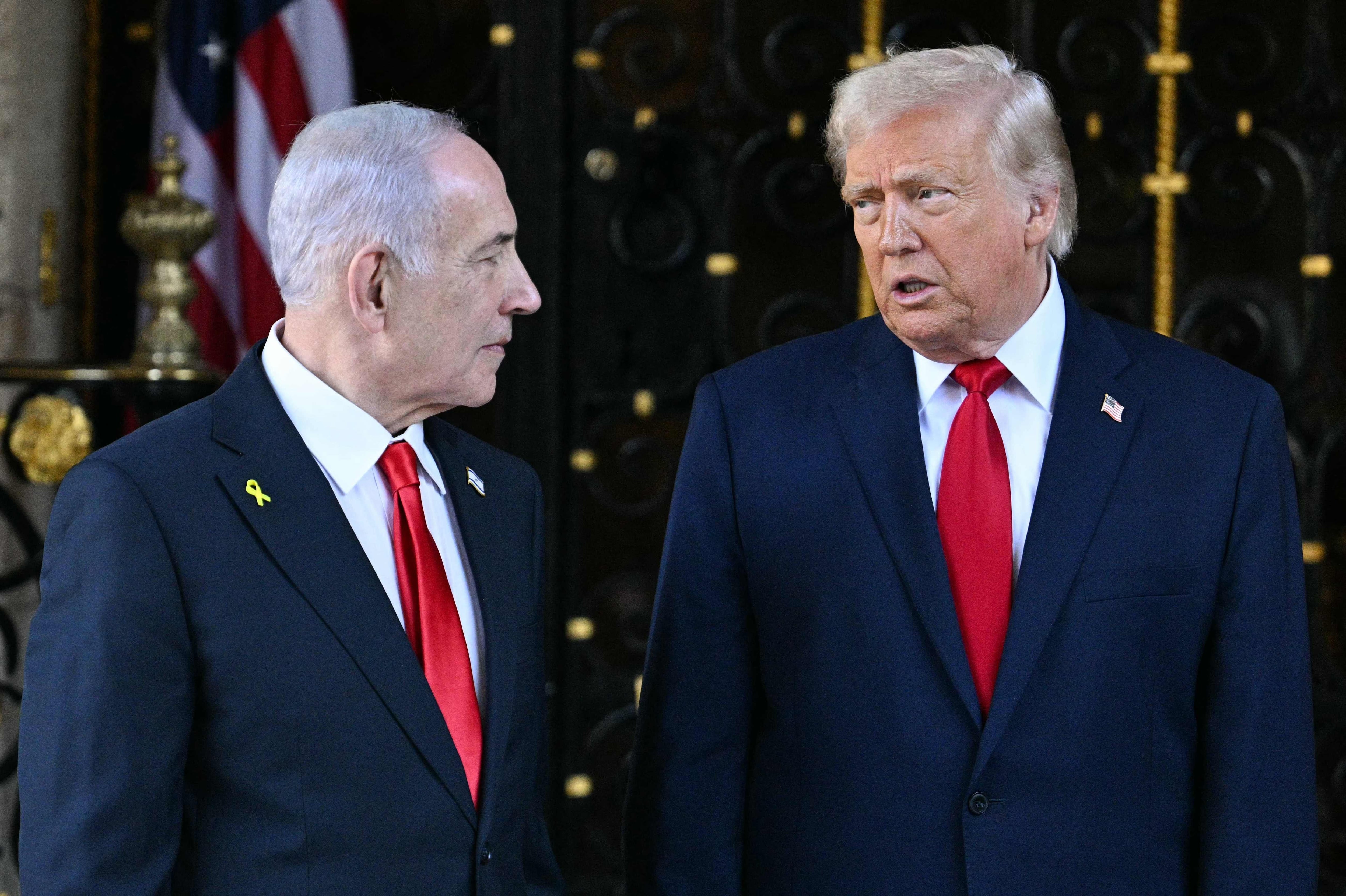 El presidente de Estados Unidos, Donald Trump y el primer ministro israelí, Benjamin Netanyahu