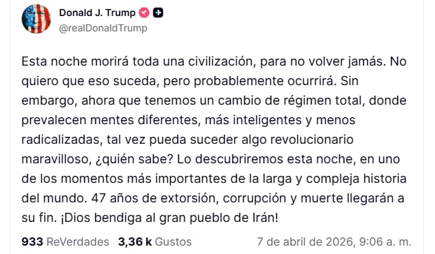 El posteo de Donald Trump