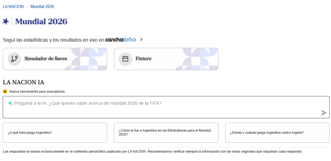 El chatbot del Mundial, exclusivo para suscriptores de LA NACION