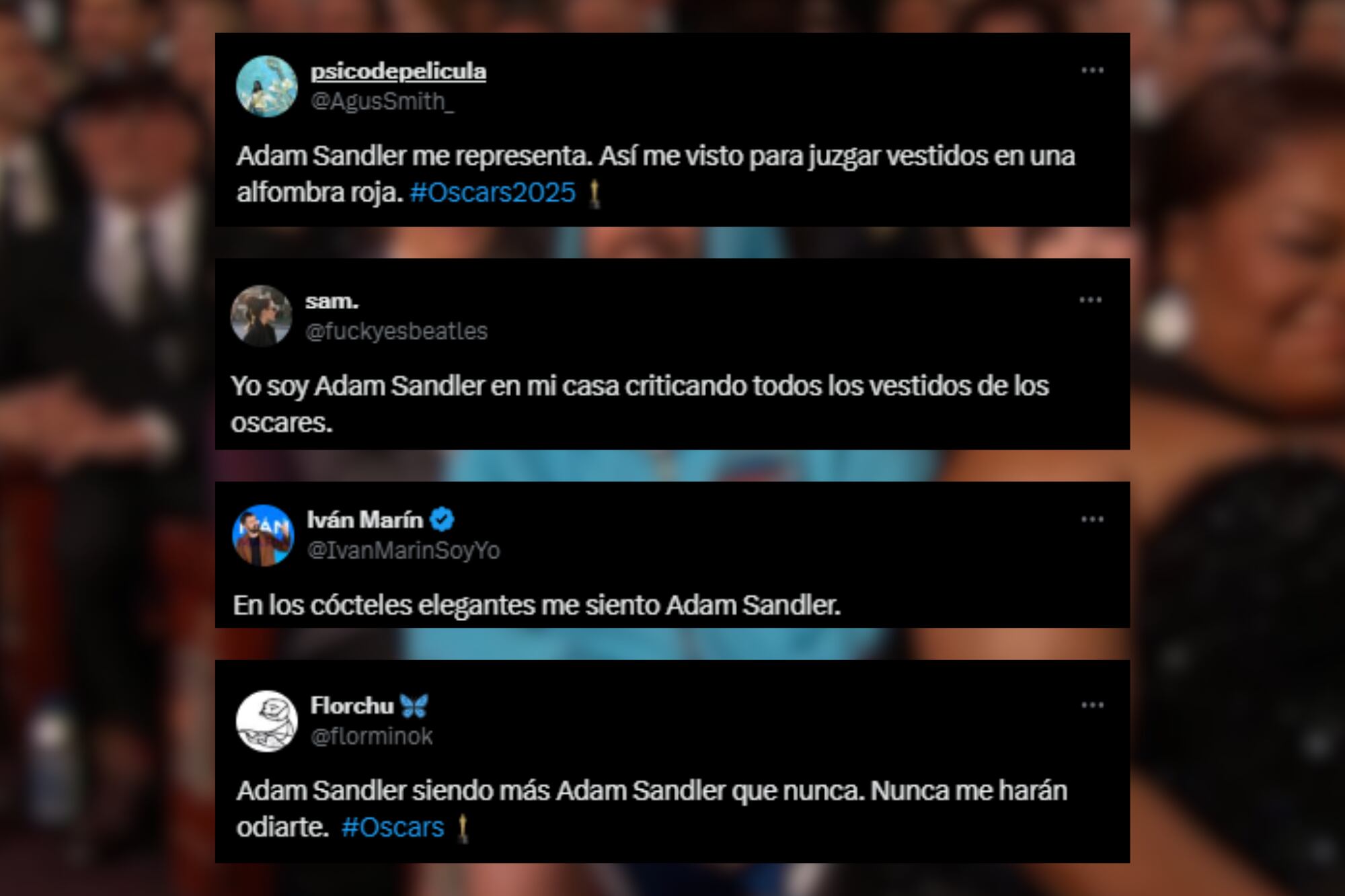 Sandler se volvió tendencia en las redes sociales por su vestimenta (Foto: Captura de X)