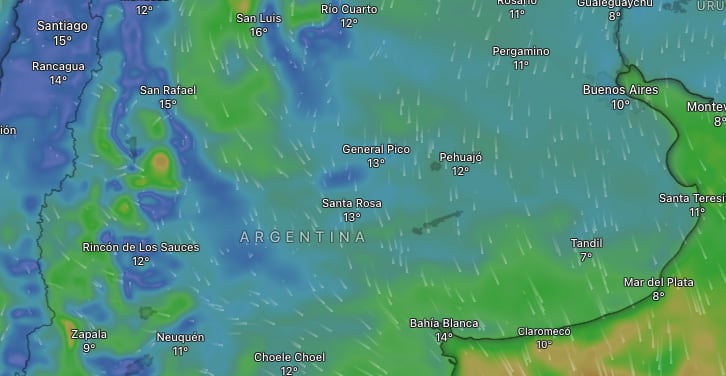 Se esperan fuertes vientos en la Provincia este miércoles