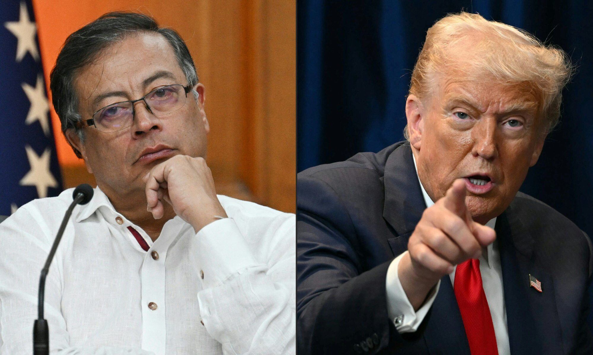 El presidente colombiano, Gustavo Petro, y el estadounidense, Donald Trump