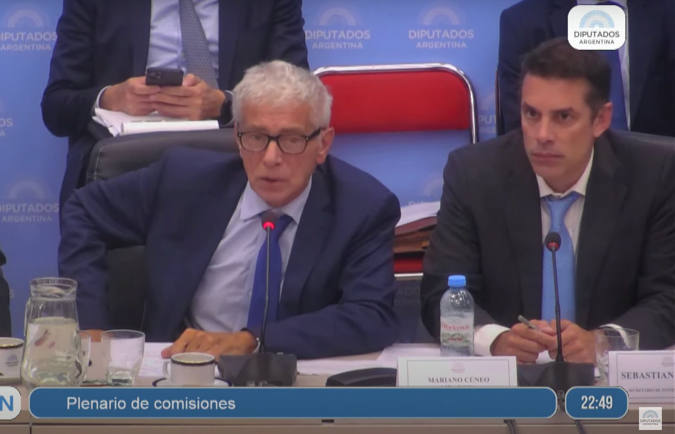 El ministro de Justicia, Mariano Cúneo Libarona, y el viceministro, Sebastián Amerio