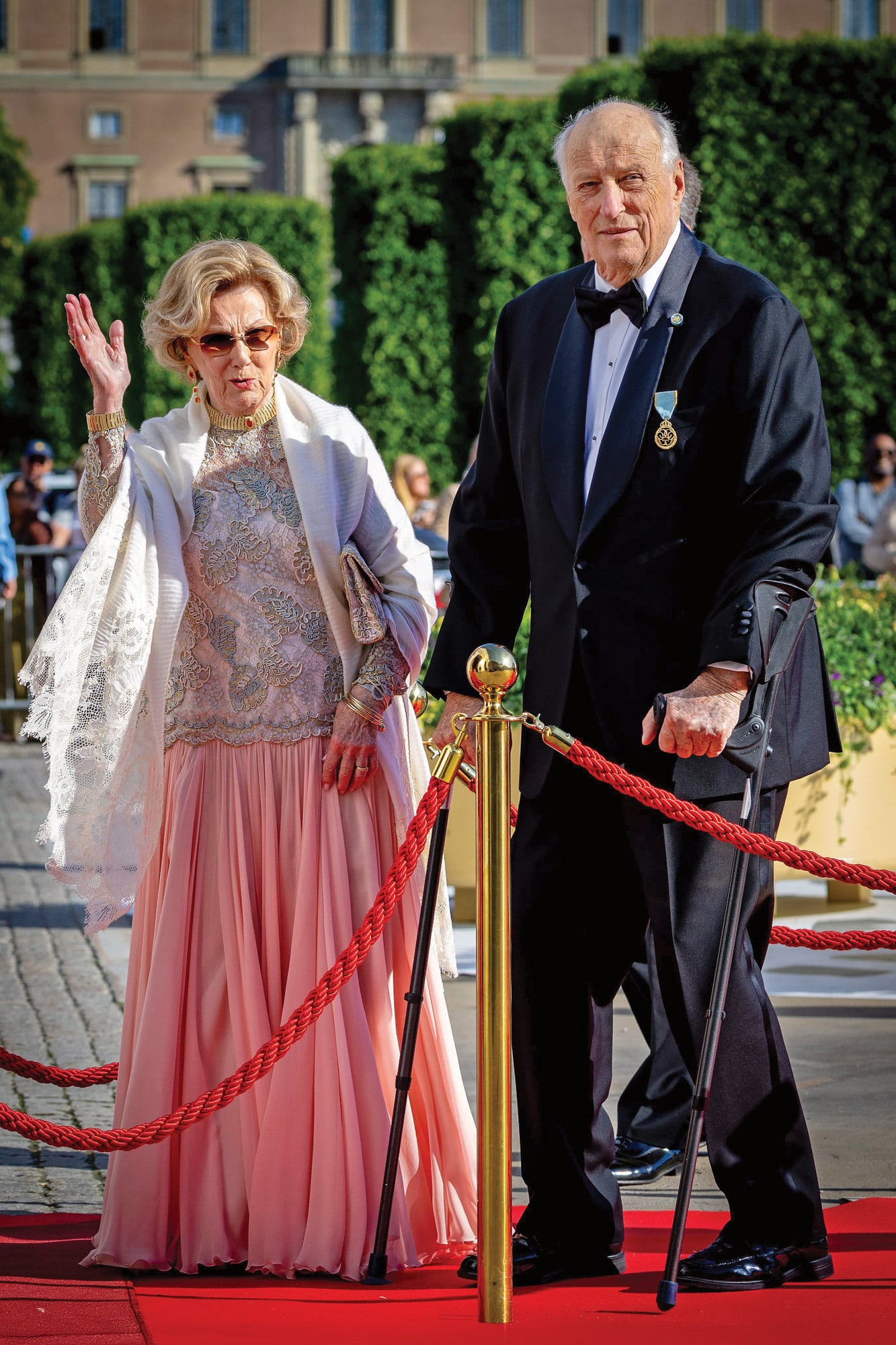 El rey Harald
y la reina Sonia de
Noruega, presentes
