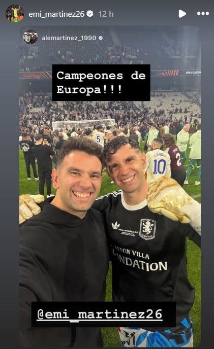 “¿Quéres que cortemos los caños?”: el desopilante momento de Dibu Martínez con su familia tras el título con Aston Villa 10 Alejandro, hermano del Dibu, festejó el título