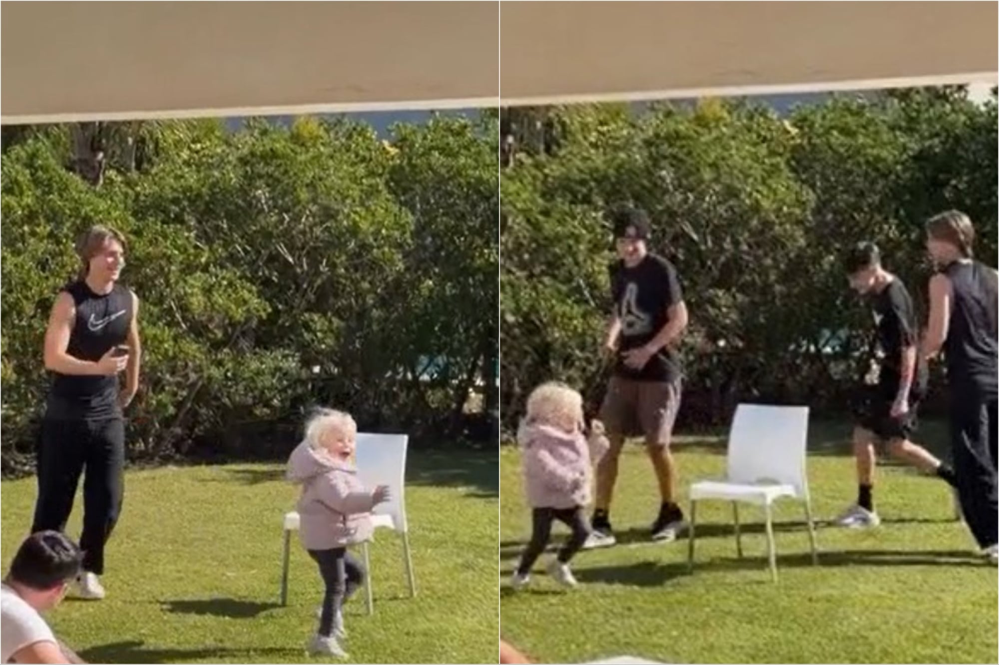 Los hijos de Maxi López unidos en el divertido juego de la silla