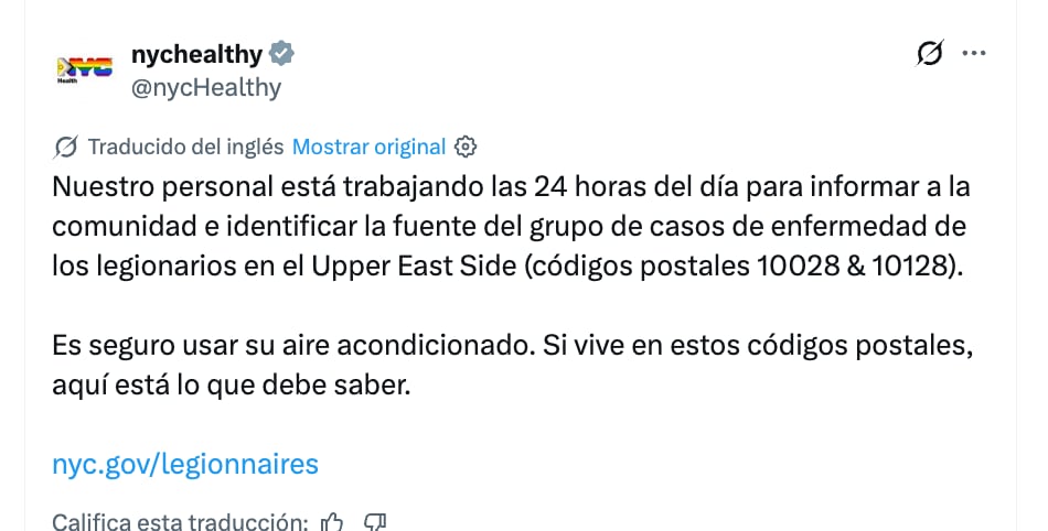 Las autoridades de Nueva York llevan a cabo pruebas para controlar la situación sanitaria