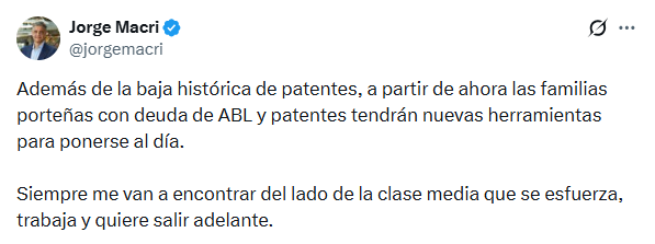 El mensaje de Jorge Macri tras darse a conocer la medida