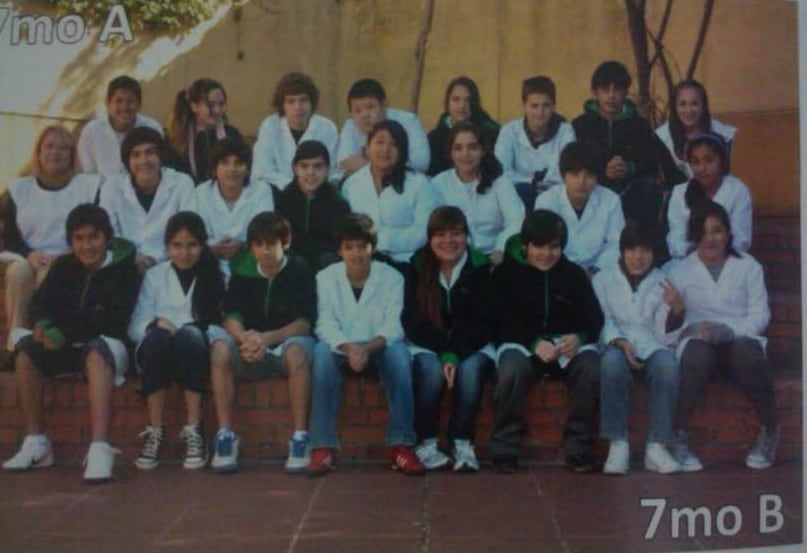 Tomás y sus compañeros de colegio en Palermo.