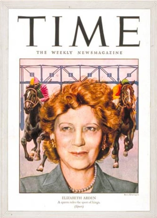 Elizabeth Arden en la portada de TIME del 6 de mayo de 1946, dedicada al protagonismo de su caballeriza en el turf