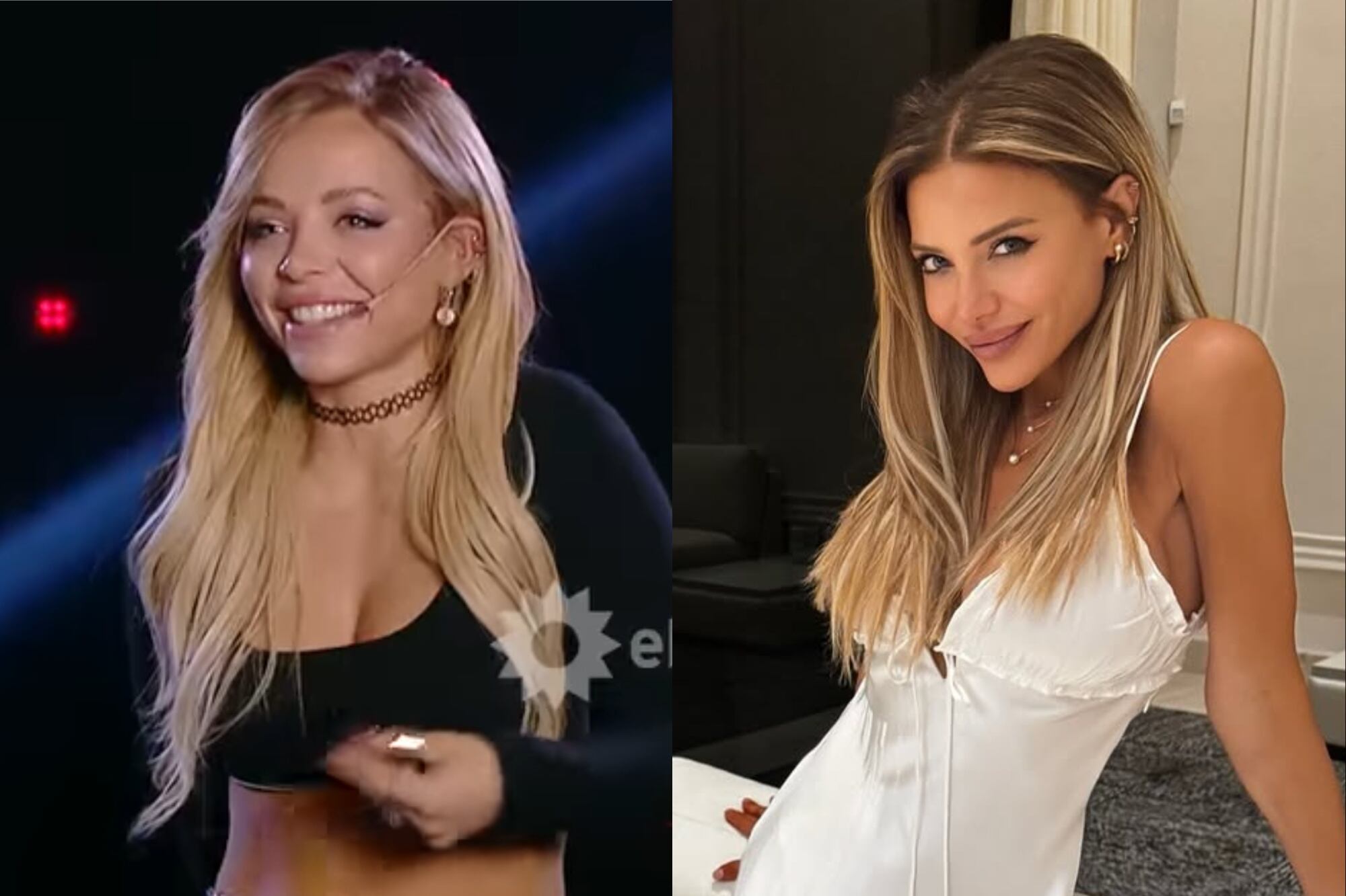 Una participante de Los 8 escalones sorprendió con su parecido a Evangelina Anderson (Foto: Captura de TV - eltrece / Instagram @evangelinaanderson)