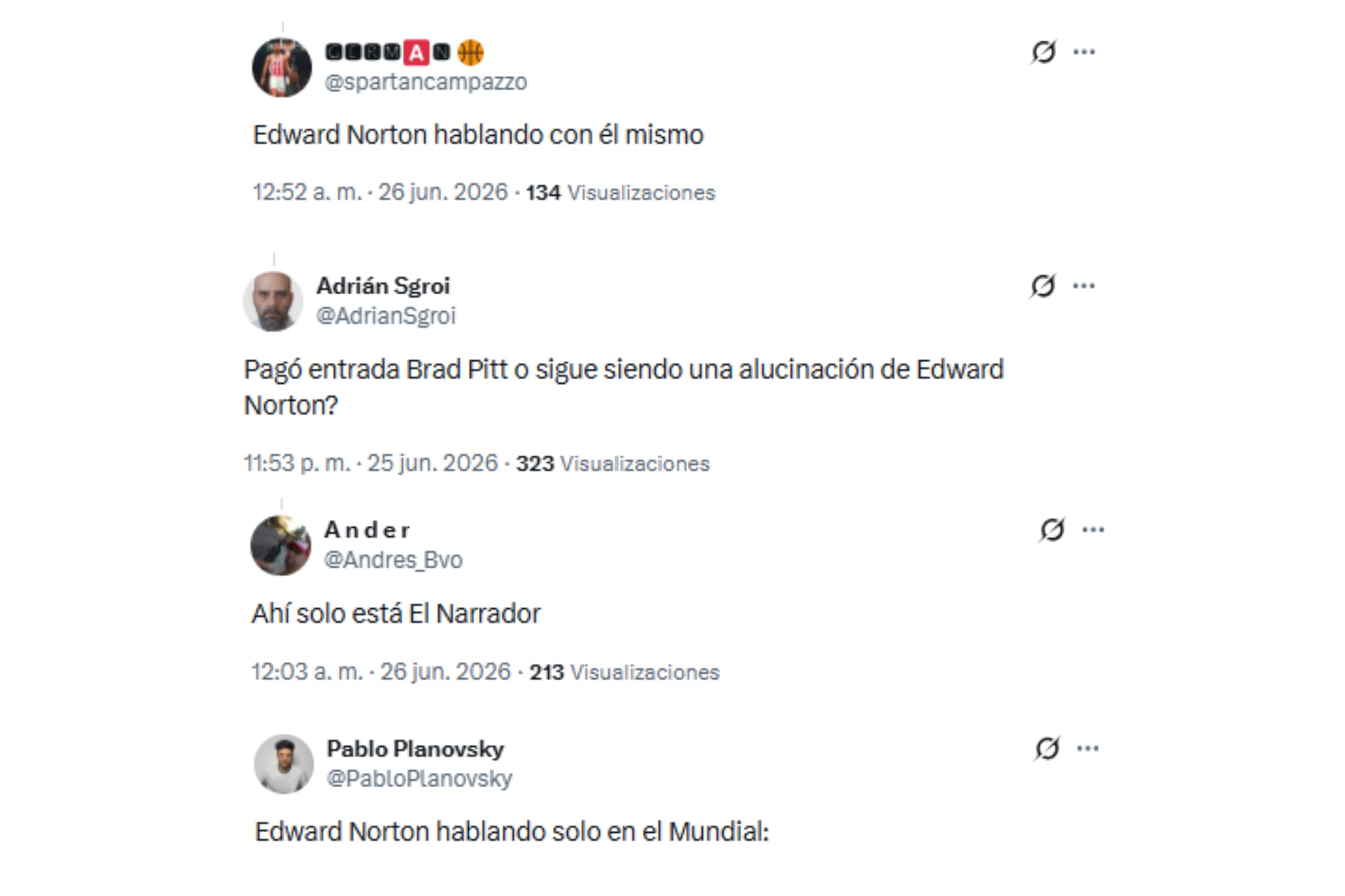 Los mensajes de los usuarios de X tras el reencuentro de Pitt y Norton (Foto: X)