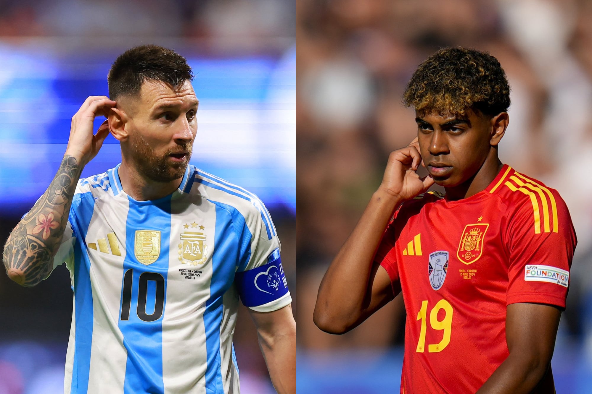 Lionel Messi y Lamine Yamal, exponentes de la vieja y la nueva era del fútbol internacional, se enfrentarán en la Finalissima