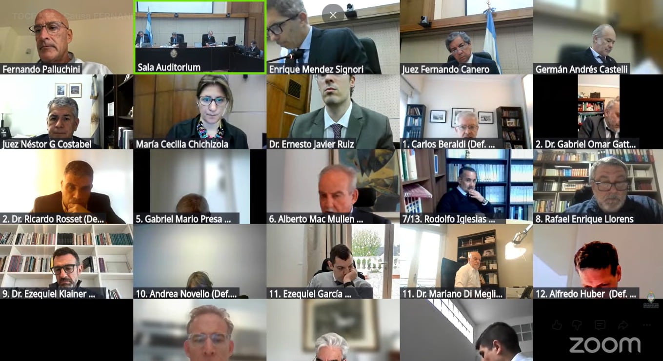Audiencia por zoom del juicio por el caso de los Cuadernos