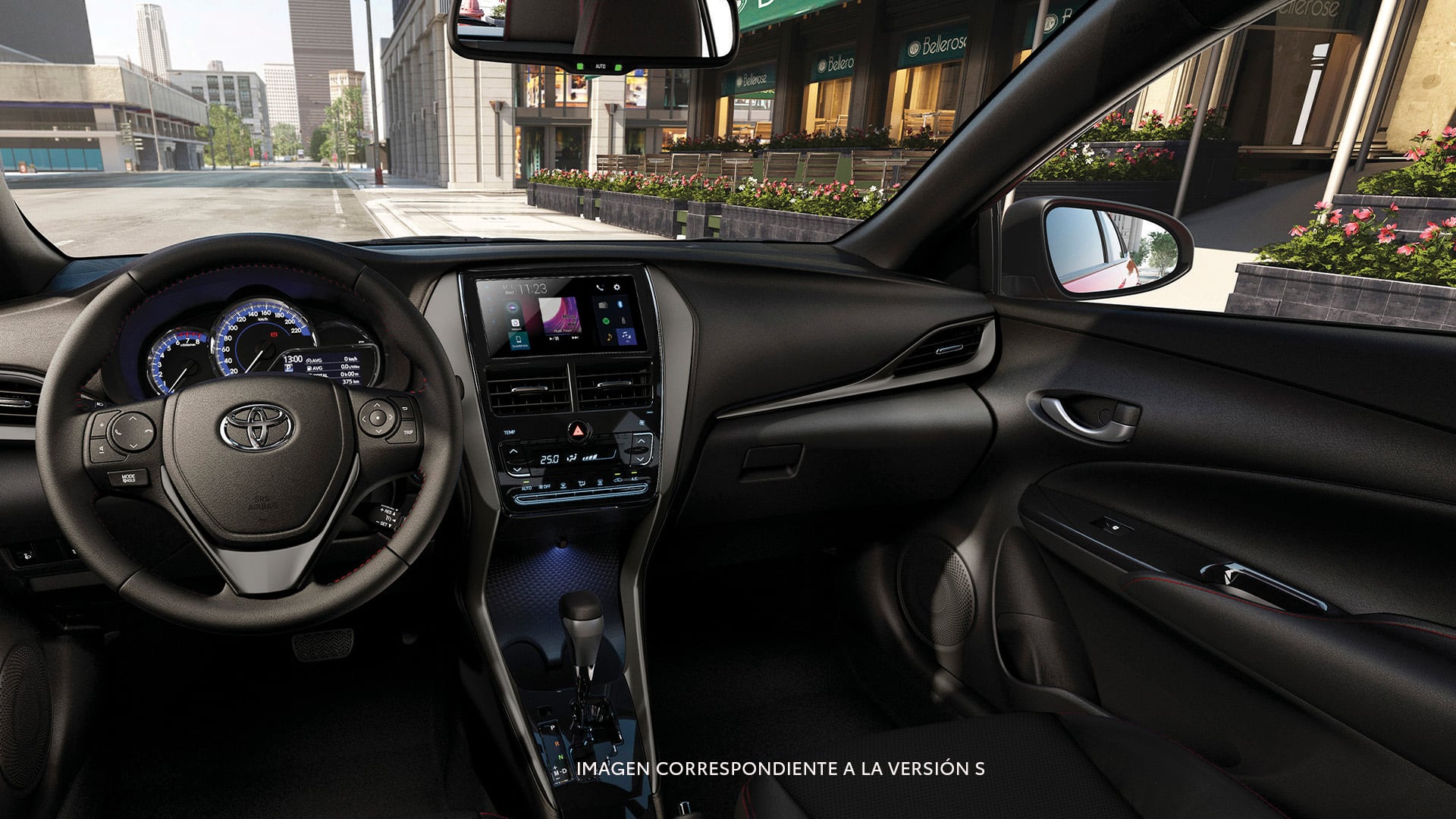El Toyota Yaris cuenta con una pantalla táctil de 6,8 pulgadas (imagen correspondiente a la versión S)
