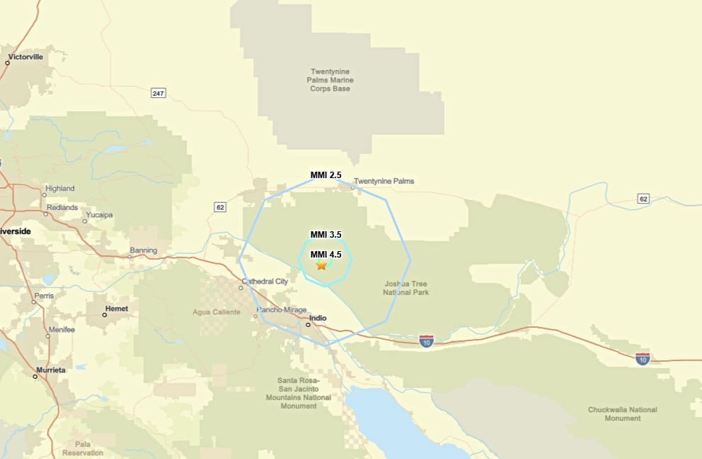 El sismo de este miércoles se produjo a las 12.30 hs menos de 20 km al noreste de Indio