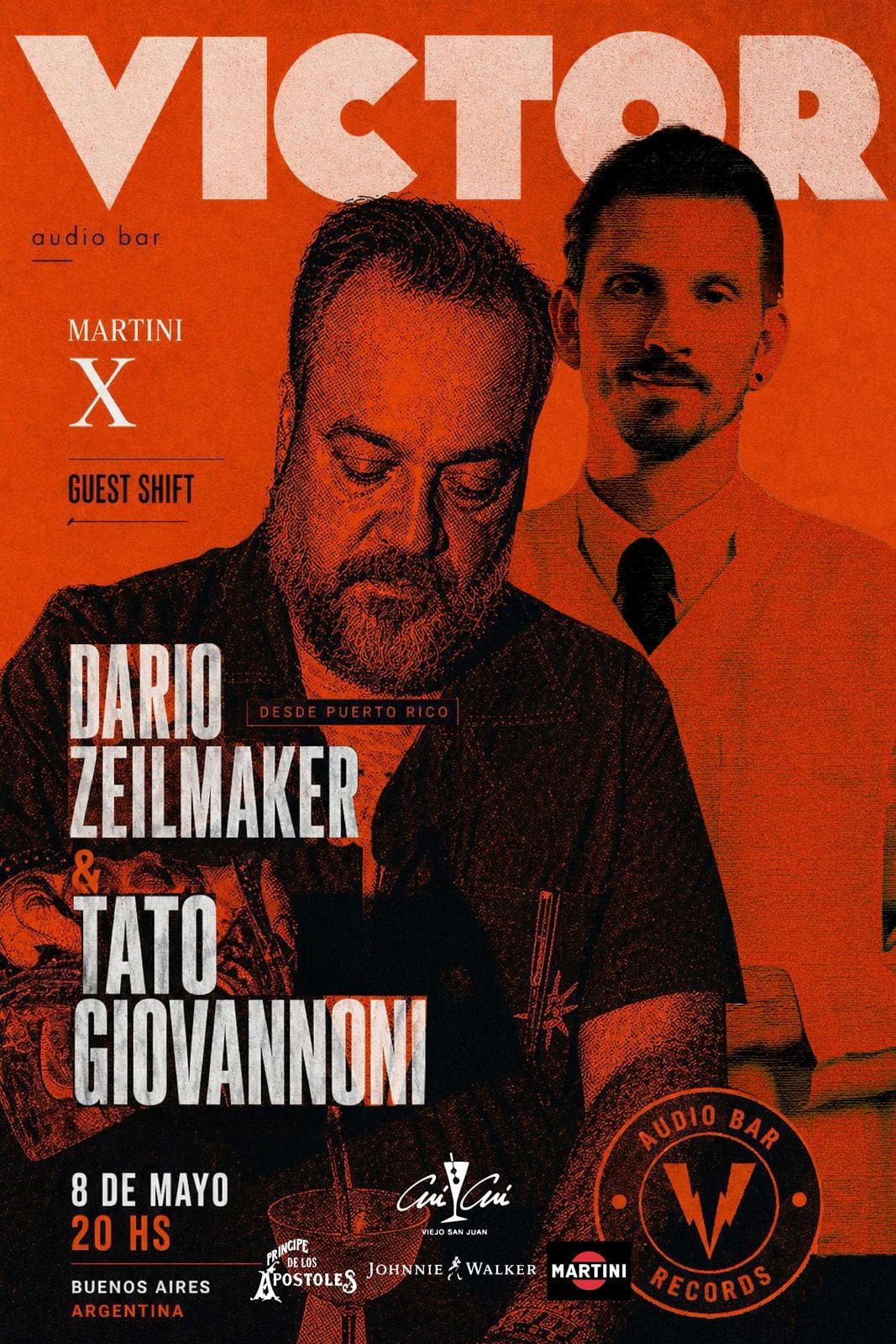 Víctor Audio Bar recibirá al bartender Darío Zeilmaker, de Cui Cui, de San Juan de Puerto Rico y Tato Giovannoni, creador de Florería Atlántico