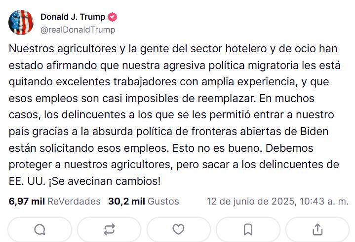 El anuncio de Donald Trump respecto a sus nuevas políticas migratorias