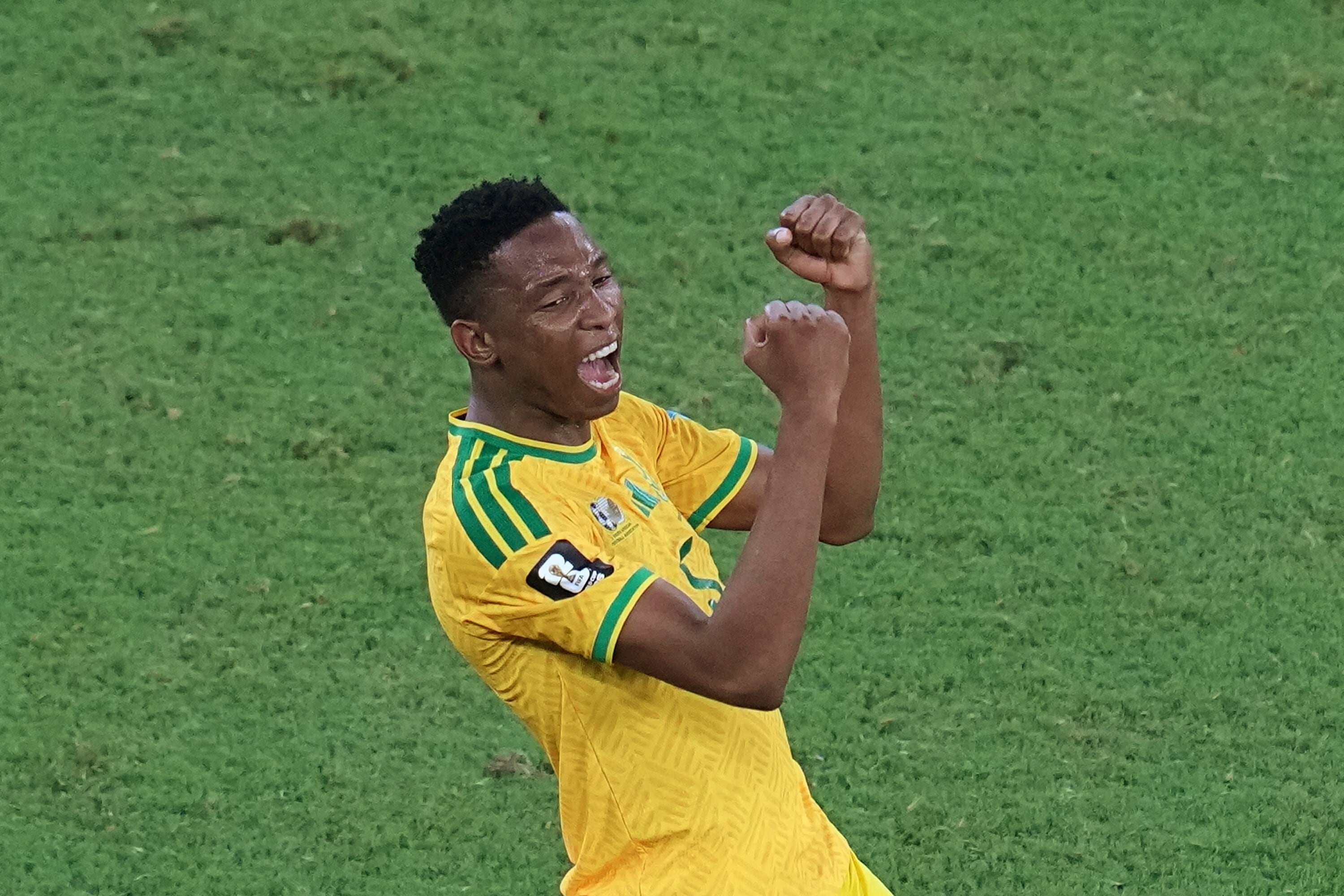Mundial 2026, EN VIVO: la Argentina le ganó a Jordania y empiezan los cruces de 16avos 6 Thalente Mbatta, de Sudáfrica, celebra la victoria ante Corea del Sur en un duelo mundialista disputado en Monterrey, el miércoles 24 de junio de 2026 (AP Foto/Dolores Ochoa)