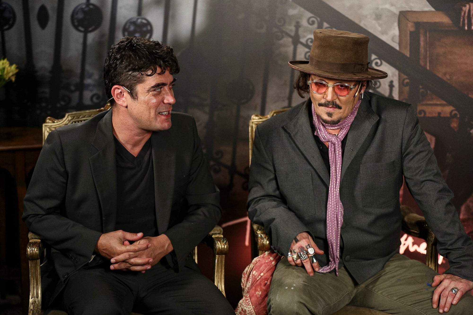Johnny Depp y Ricardo Scamarcio, en la avant premier de la película Modigliani en Cinemark Palermo