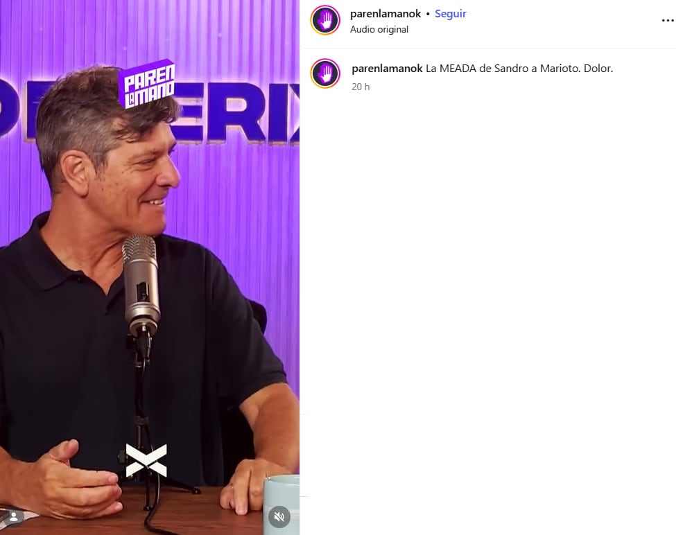 Mario Pergolini reveló la insólita anécdota que lo une a Sandro (Foto: Captura Instagram)