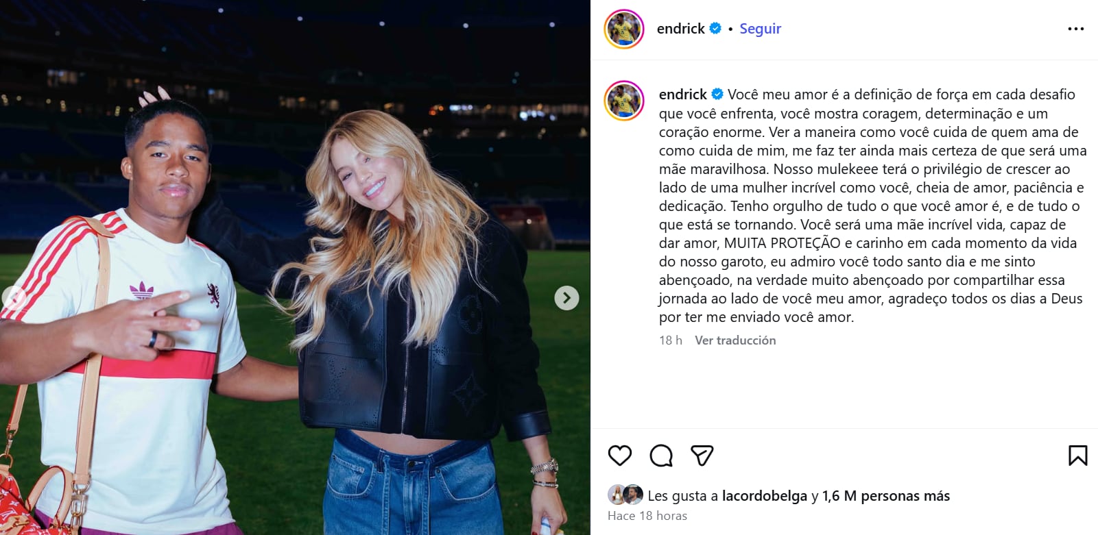 El futbolista hizo el feliz anuncio a través de sus redes sociales
