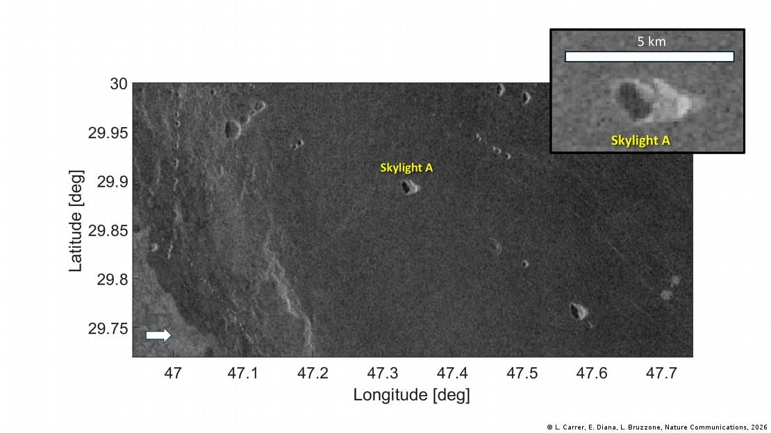 La cueva volcánica de Venus se distinguió desde el radar de la NASA Magallanes